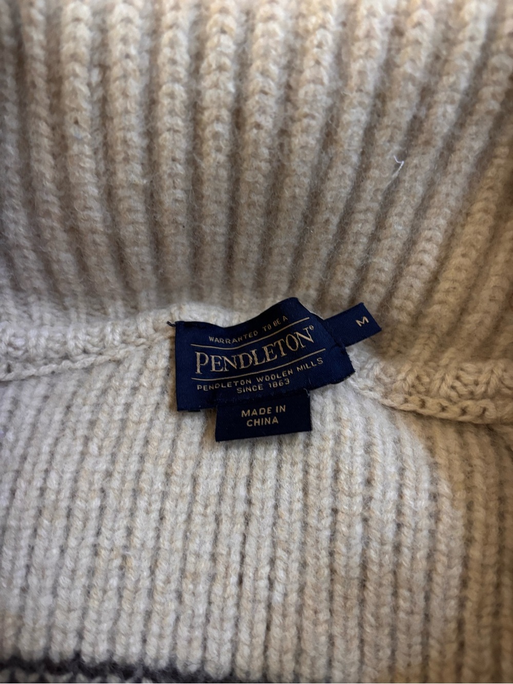 Pendleton Westerly cowl yneck Zip-Up Knit wool Sweater. Big Lebowski sweater. - Picture 2 of 14